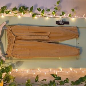 Women's Shinestar Mustard Linen Clamdigger Earth Yoga Pant M